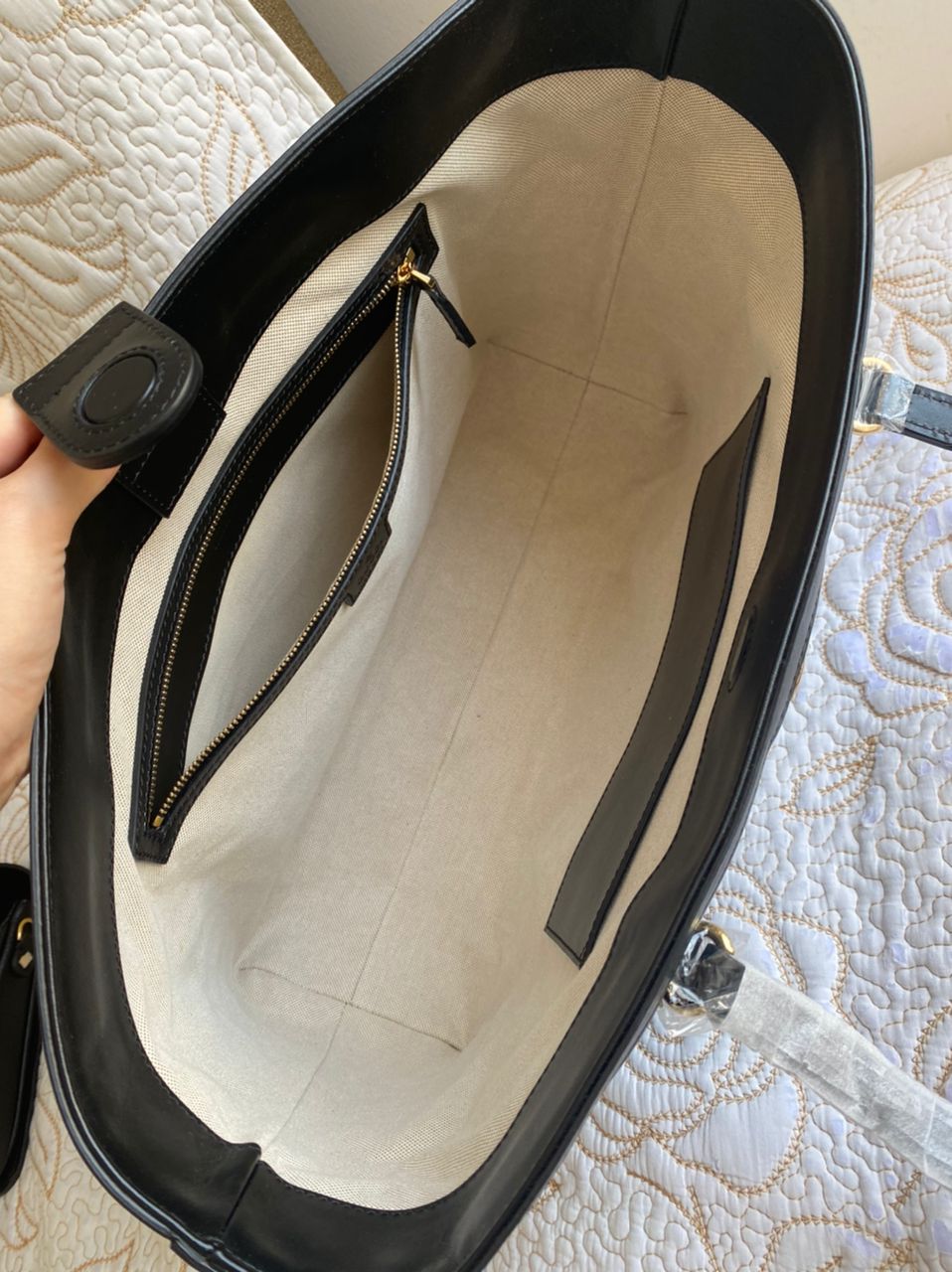 Cabas moyen en cuir matelassé