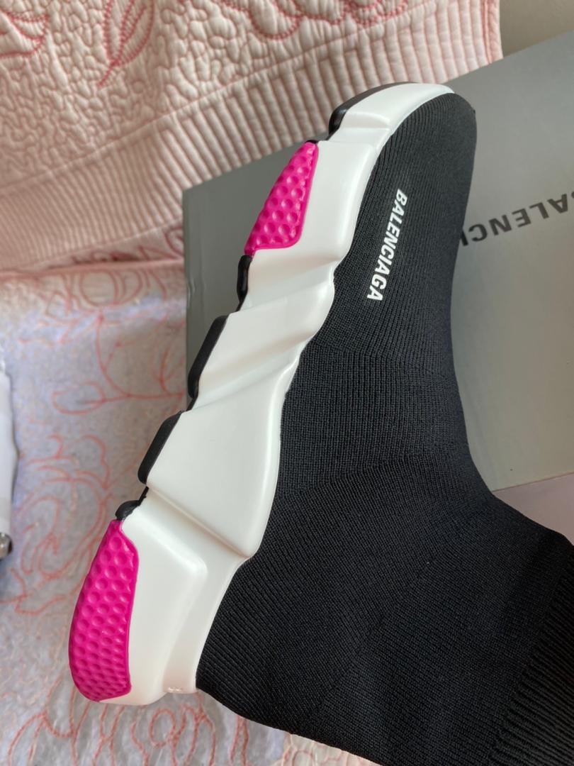 Baskets chaussettes BB roses et noires