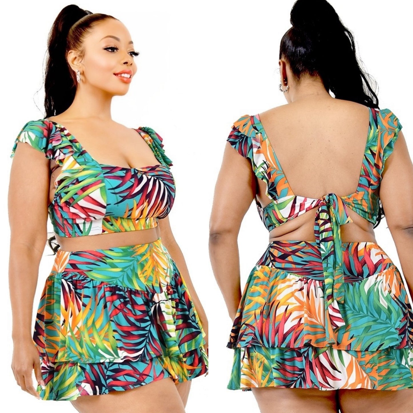 Conjunto de falda de 2 piezas “Tropics”