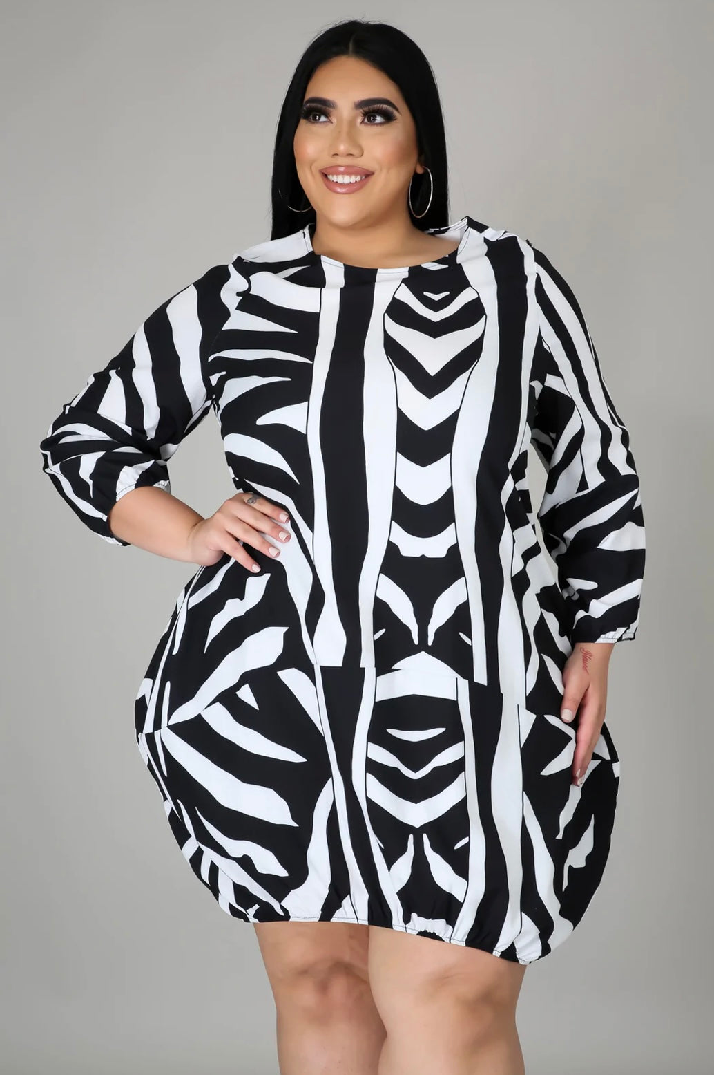Vestido con burbujas de cebra