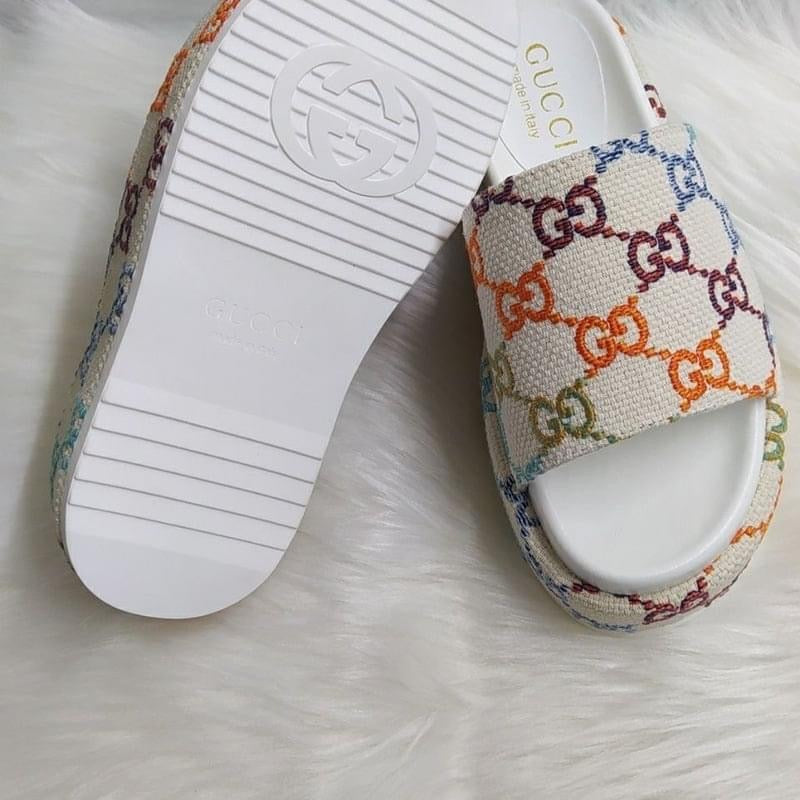 Sandale à glissière à plateforme en tissu de lin Sz 10