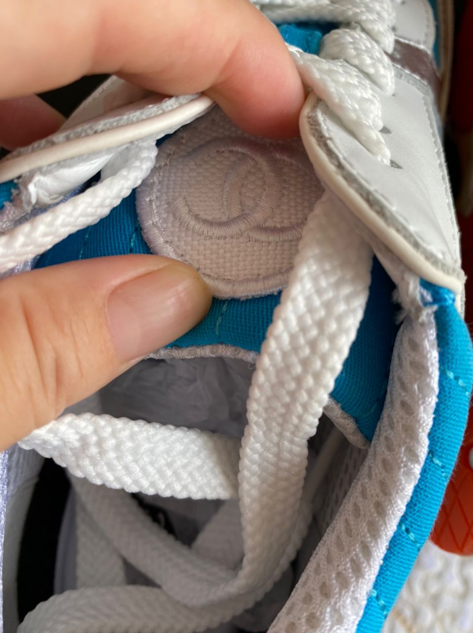 Zapatilla Coco Puntada Azul Naranja