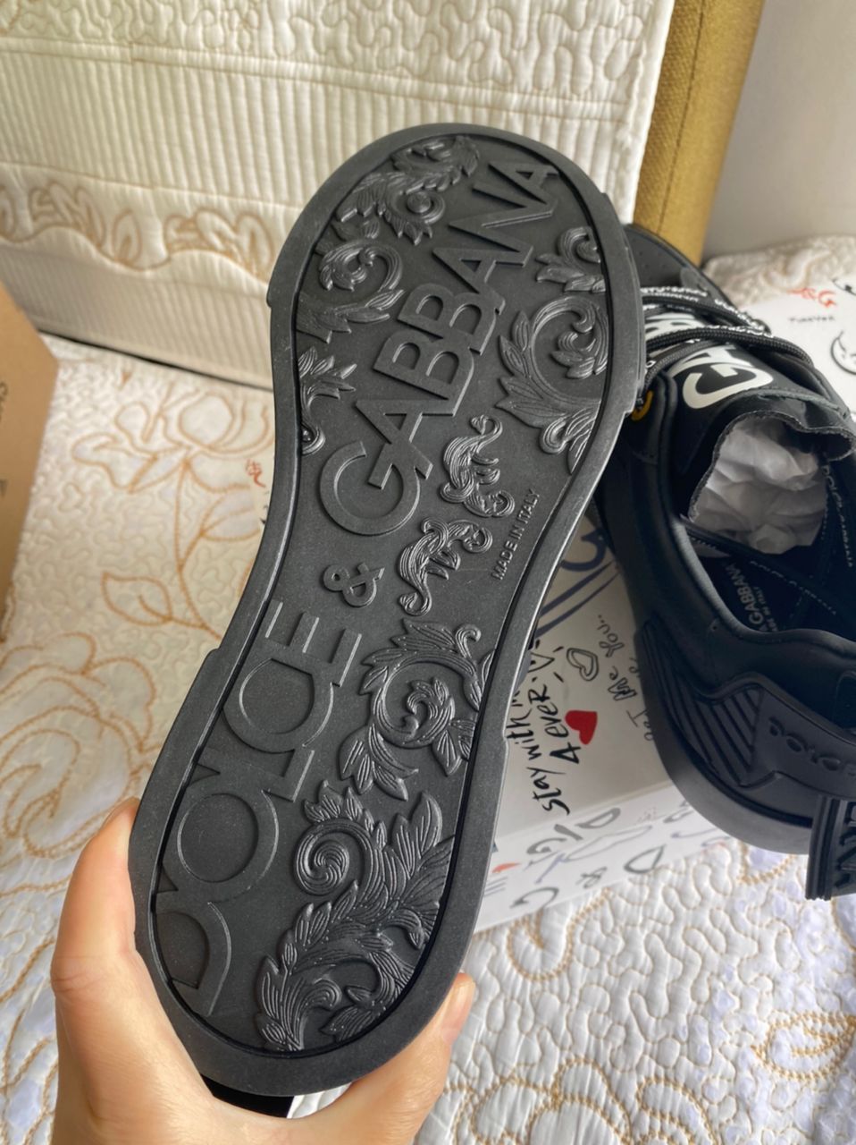 Zapatillas Portofino DG de piel con logo