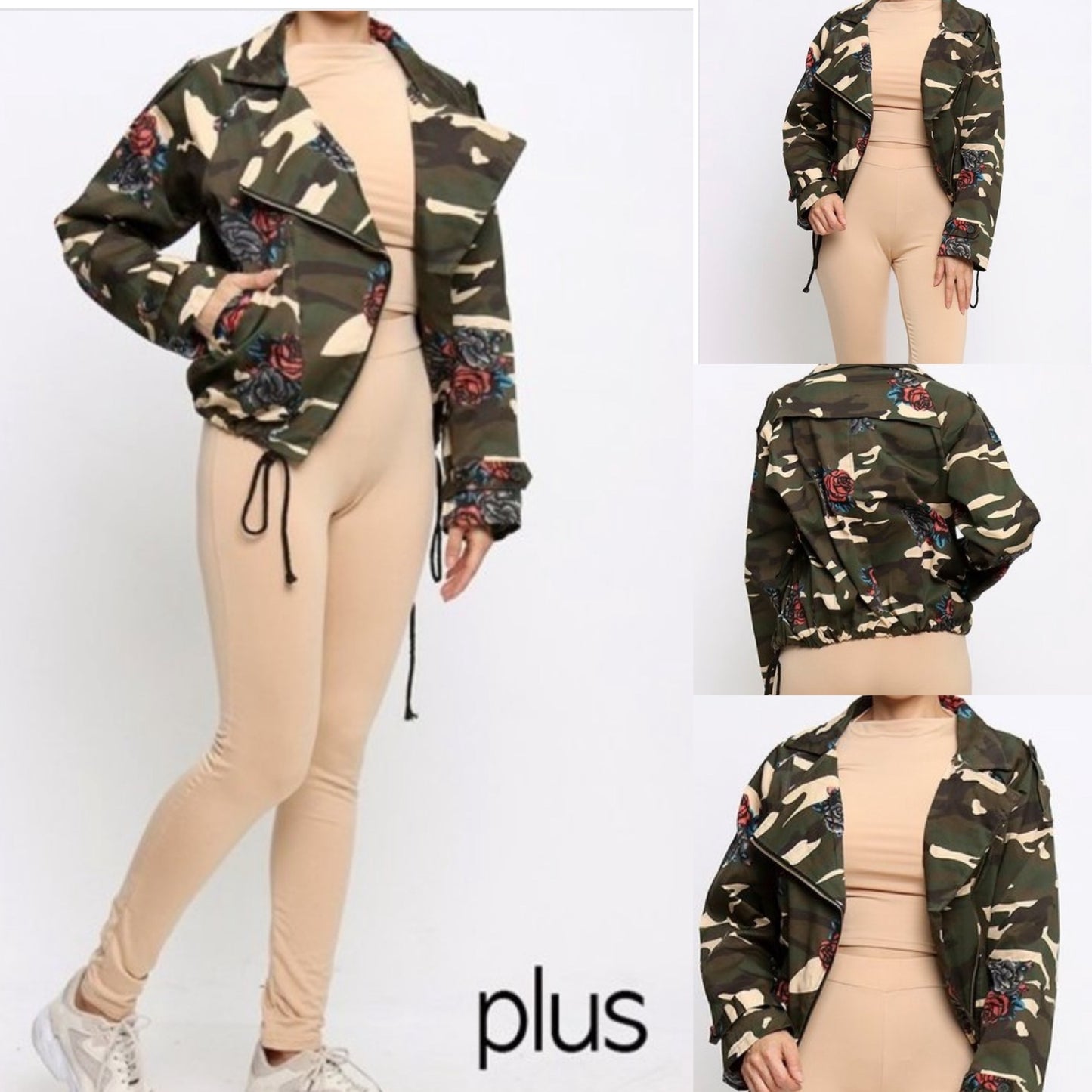 Veste camouflage et roses