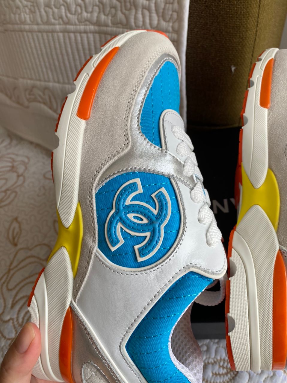 Zapatilla Coco Puntada Azul Naranja