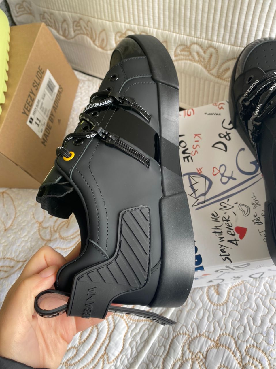 Zapatillas Portofino DG de piel con logo