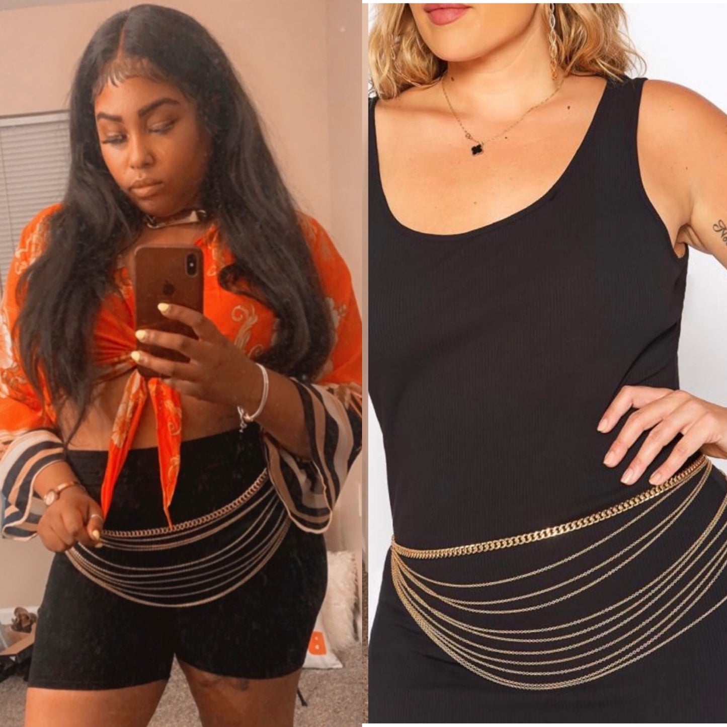 Ceinture en chaîne à plusieurs niveaux