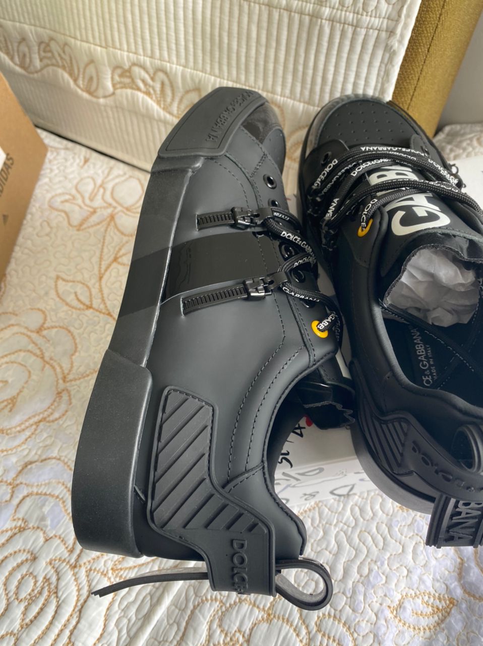 Zapatillas Portofino DG de piel con logo