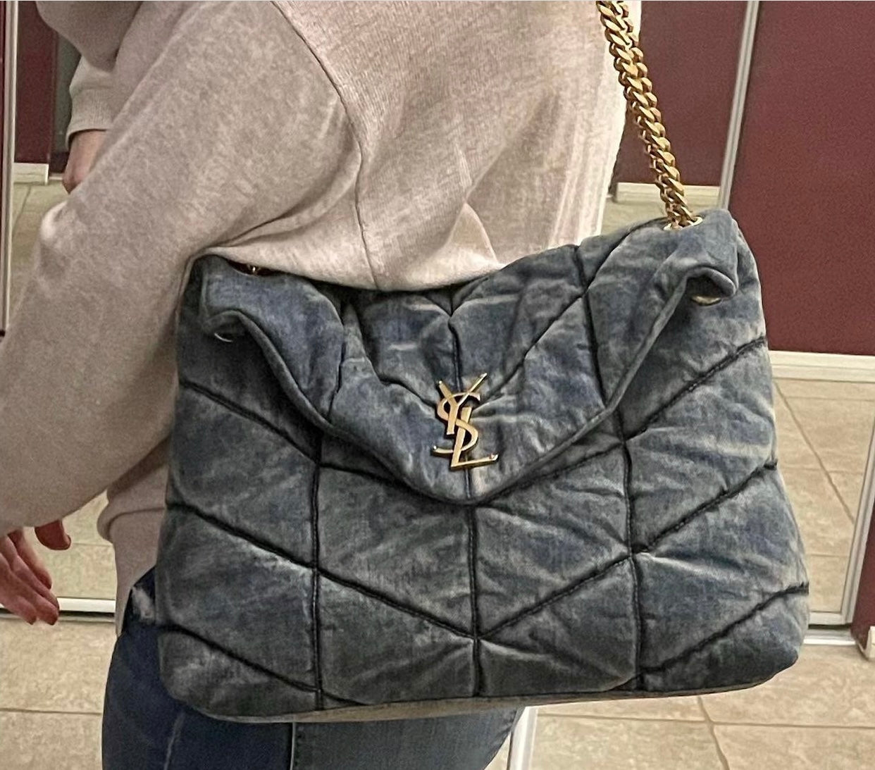 SAC DOUDOUNE MOYEN VINTAGE DENIM
