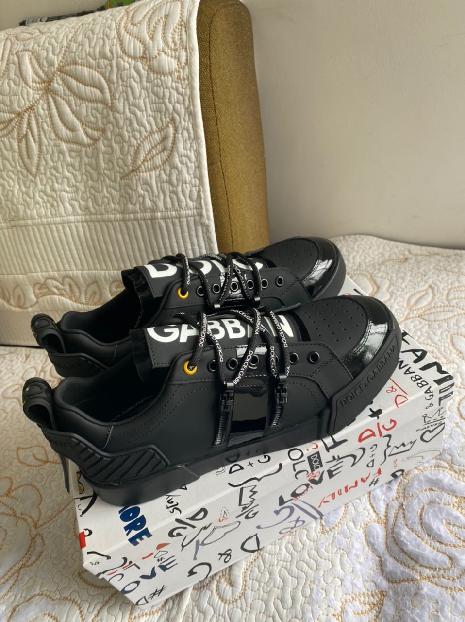 Zapatillas Portofino DG de piel con logo