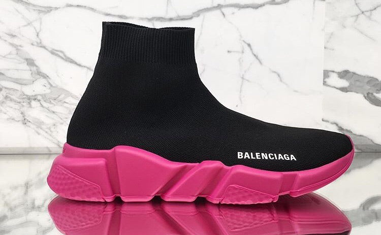 Baskets chaussettes BB entièrement roses et noires