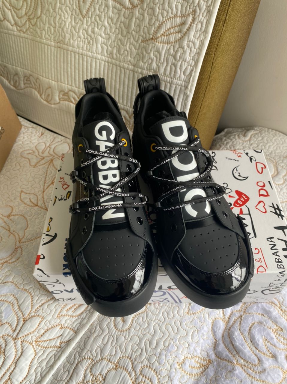 Zapatillas Portofino DG de piel con logo