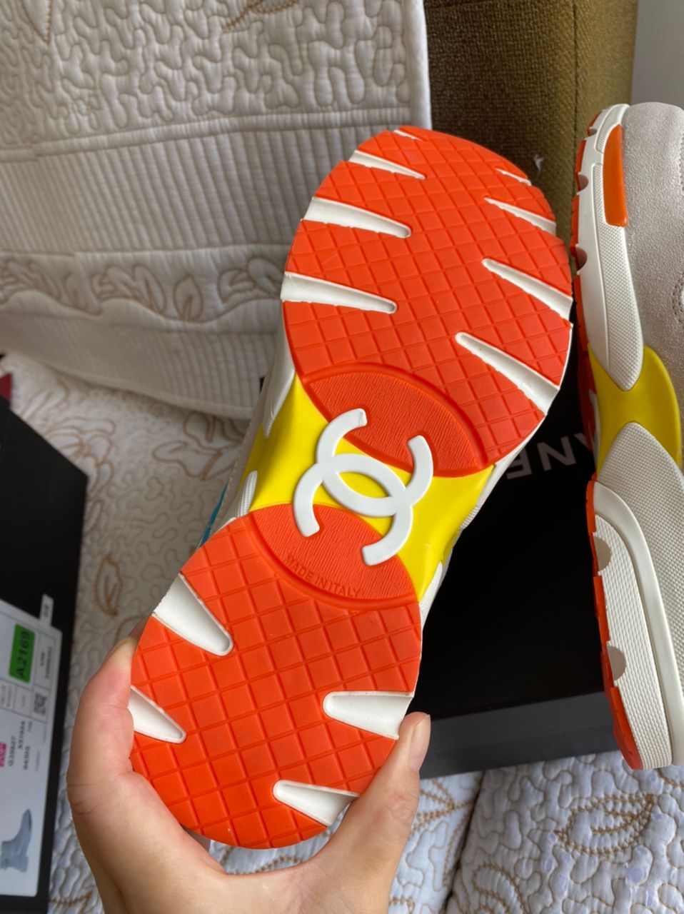 Zapatilla Coco Puntada Azul Naranja