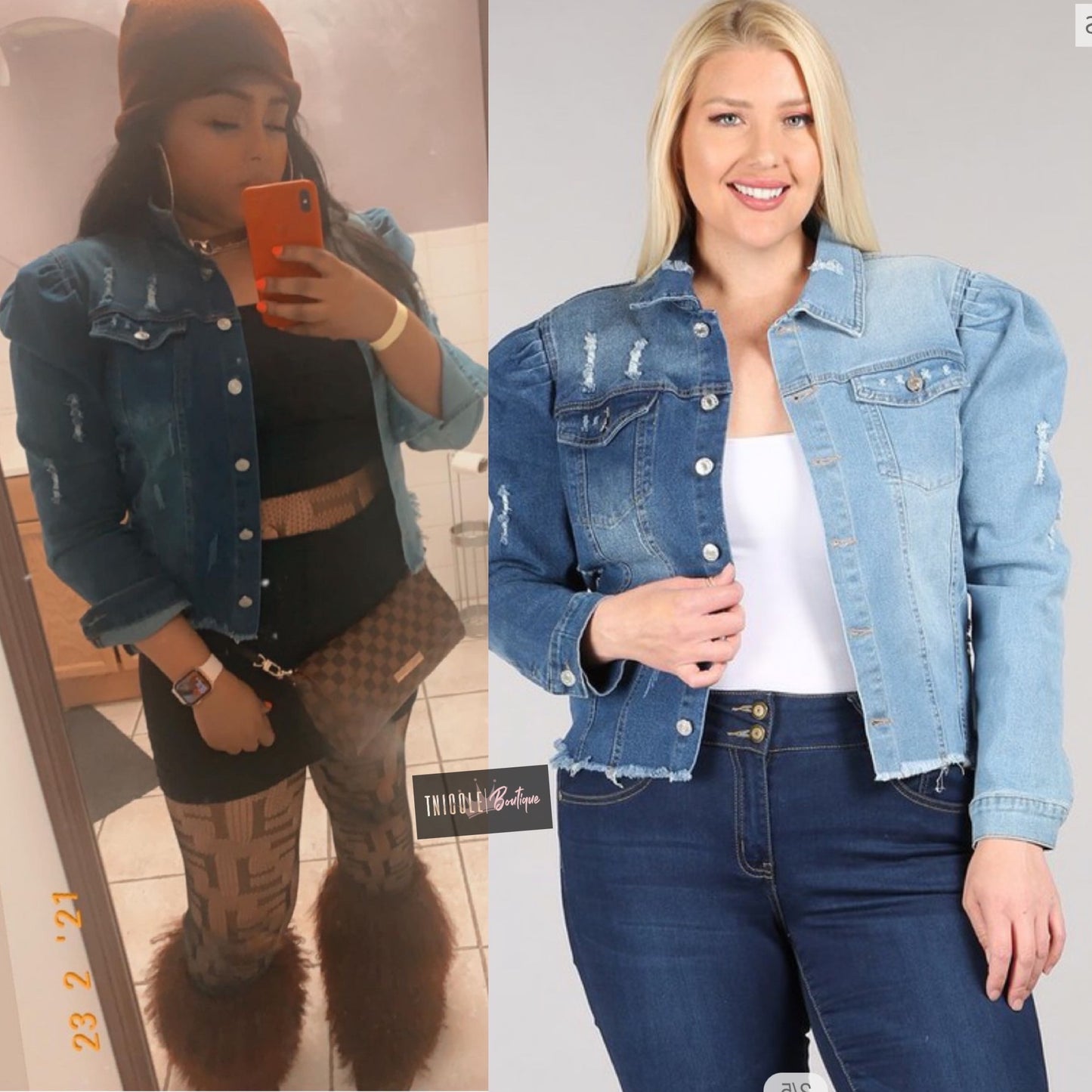 Veste en jean à deux faces