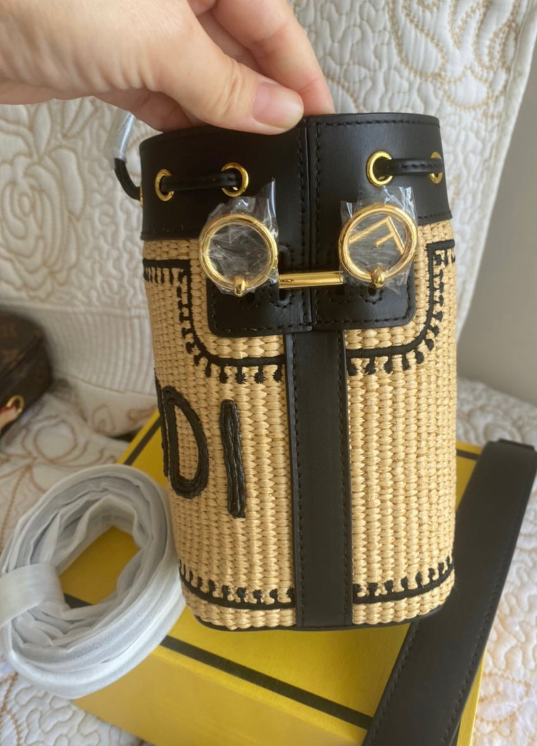 Mini Trésor FF Paille Beige & Noir