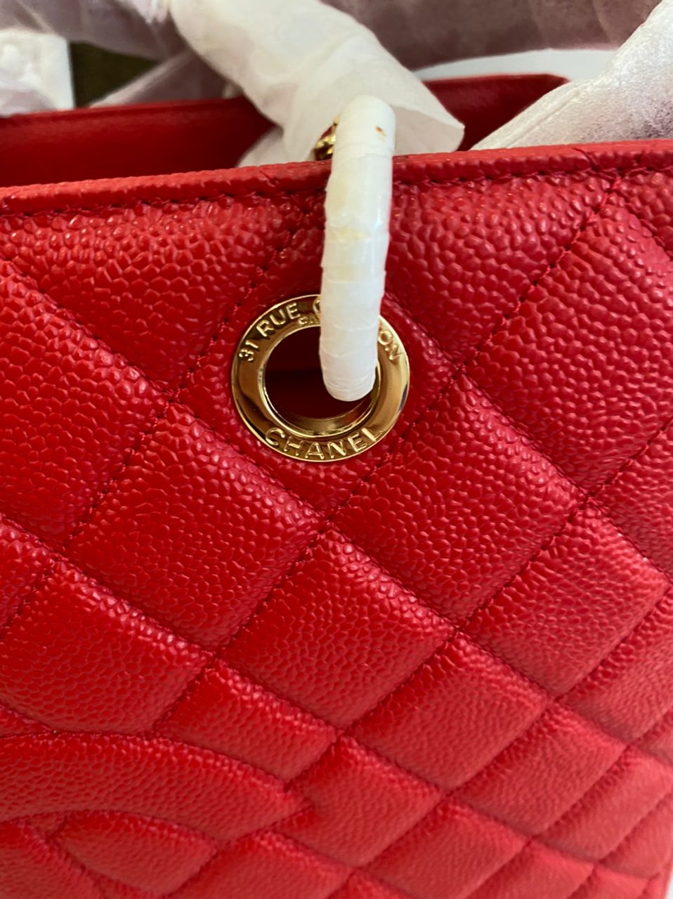 Cabas Grand Shopping Rouge Cavier