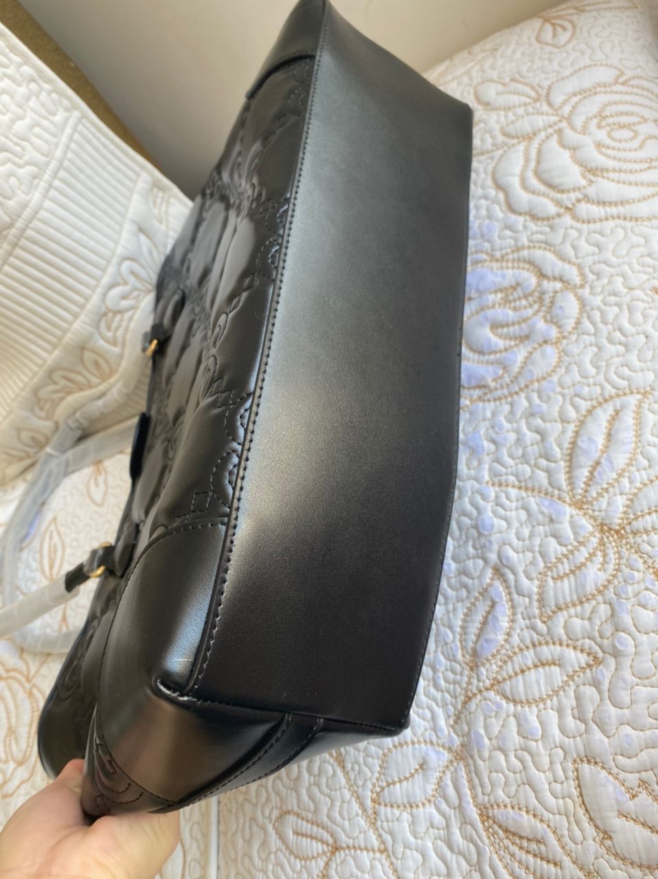 Cabas moyen en cuir matelassé