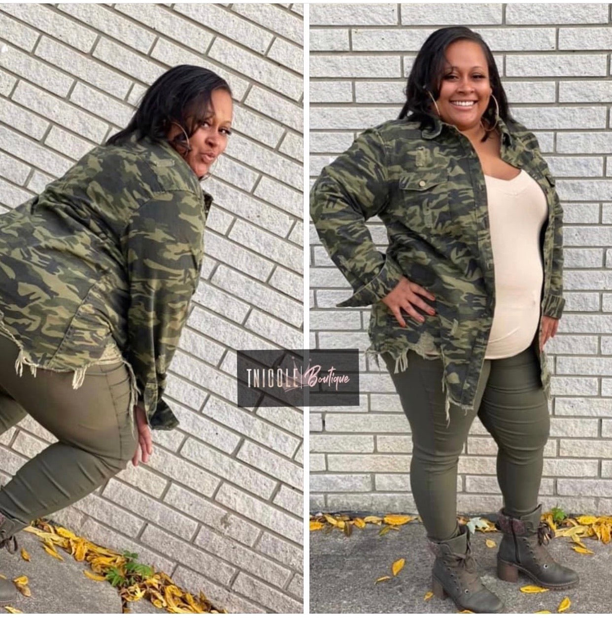 Veste effet vieilli camouflage