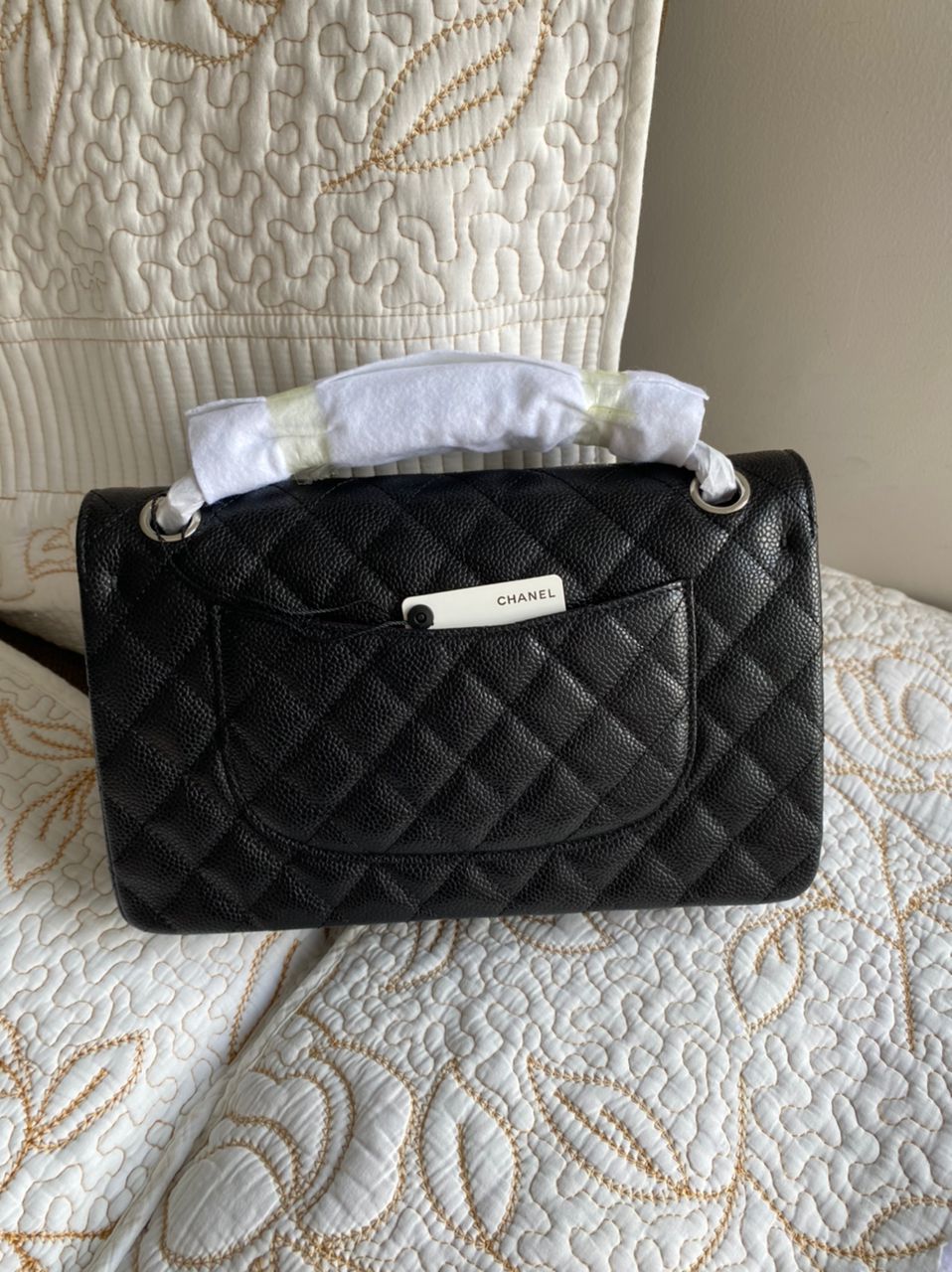 PETIT sac à rabat Cavier matelassé noir