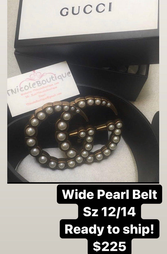 Wide Pearl Belt Sz 12/14