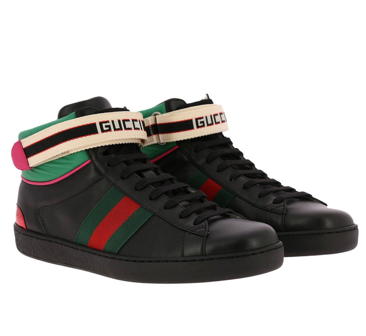 Baskets montantes Ace à rayures noires pour hommes Sz 10,5