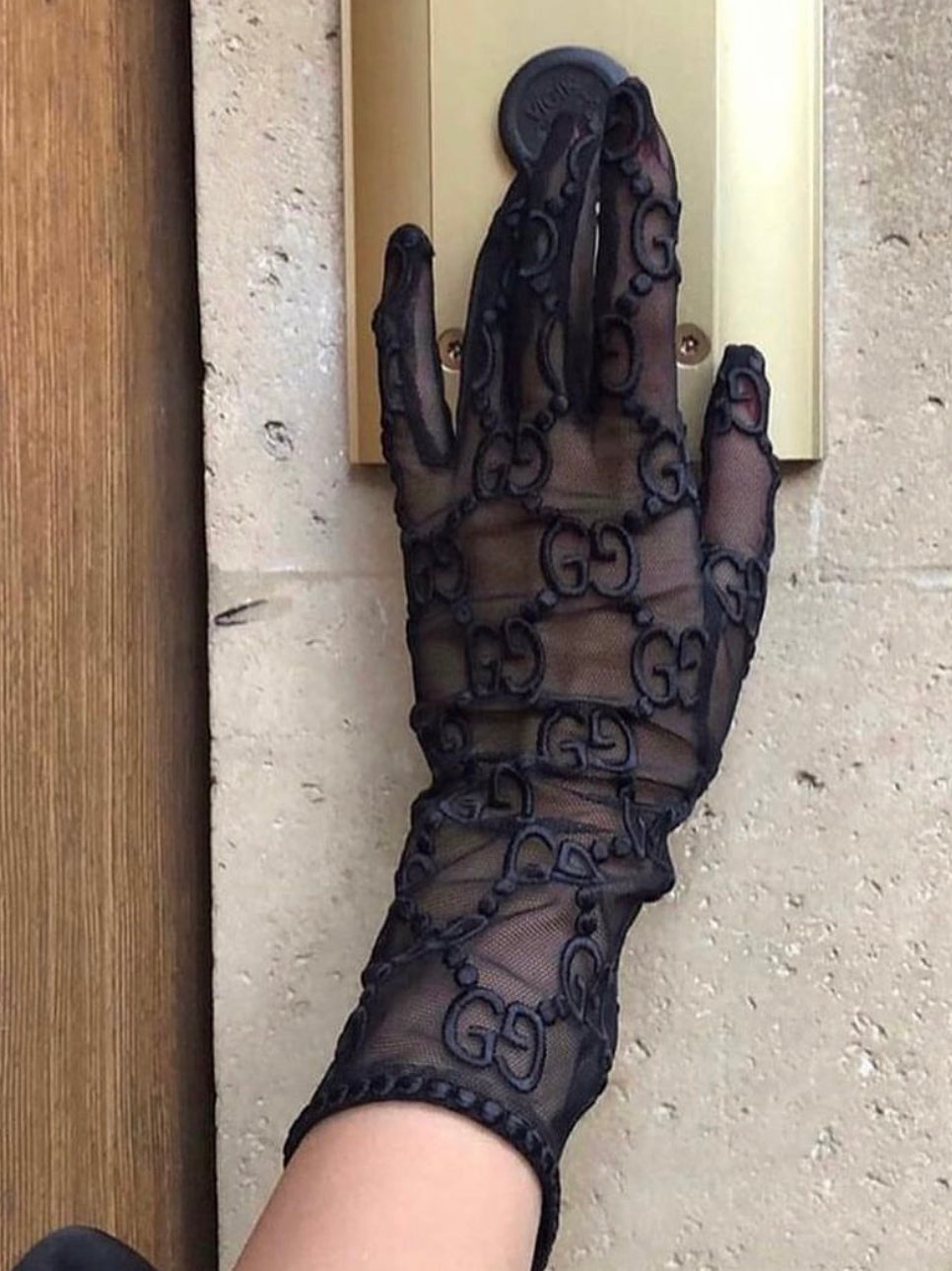 Guantes de tul con motivo GG