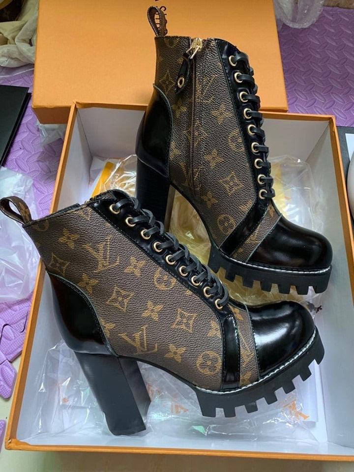 Monogram Chunky Heel Boot