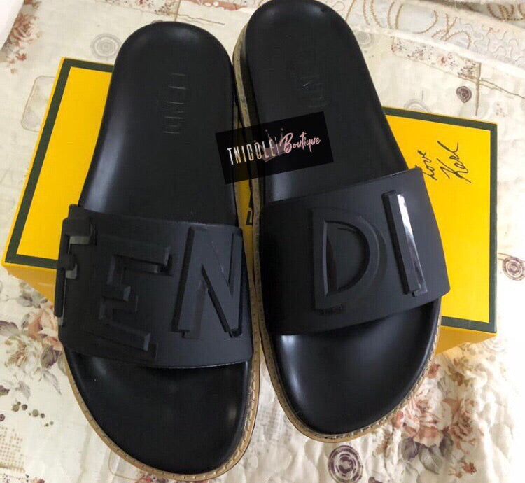All Black FF Slides