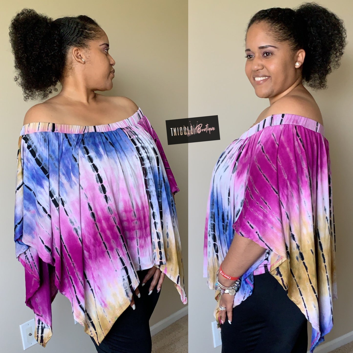Blusa con toque de teñido anudado