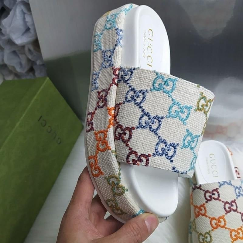 Sandale à glissière à plateforme en tissu de lin Sz 10