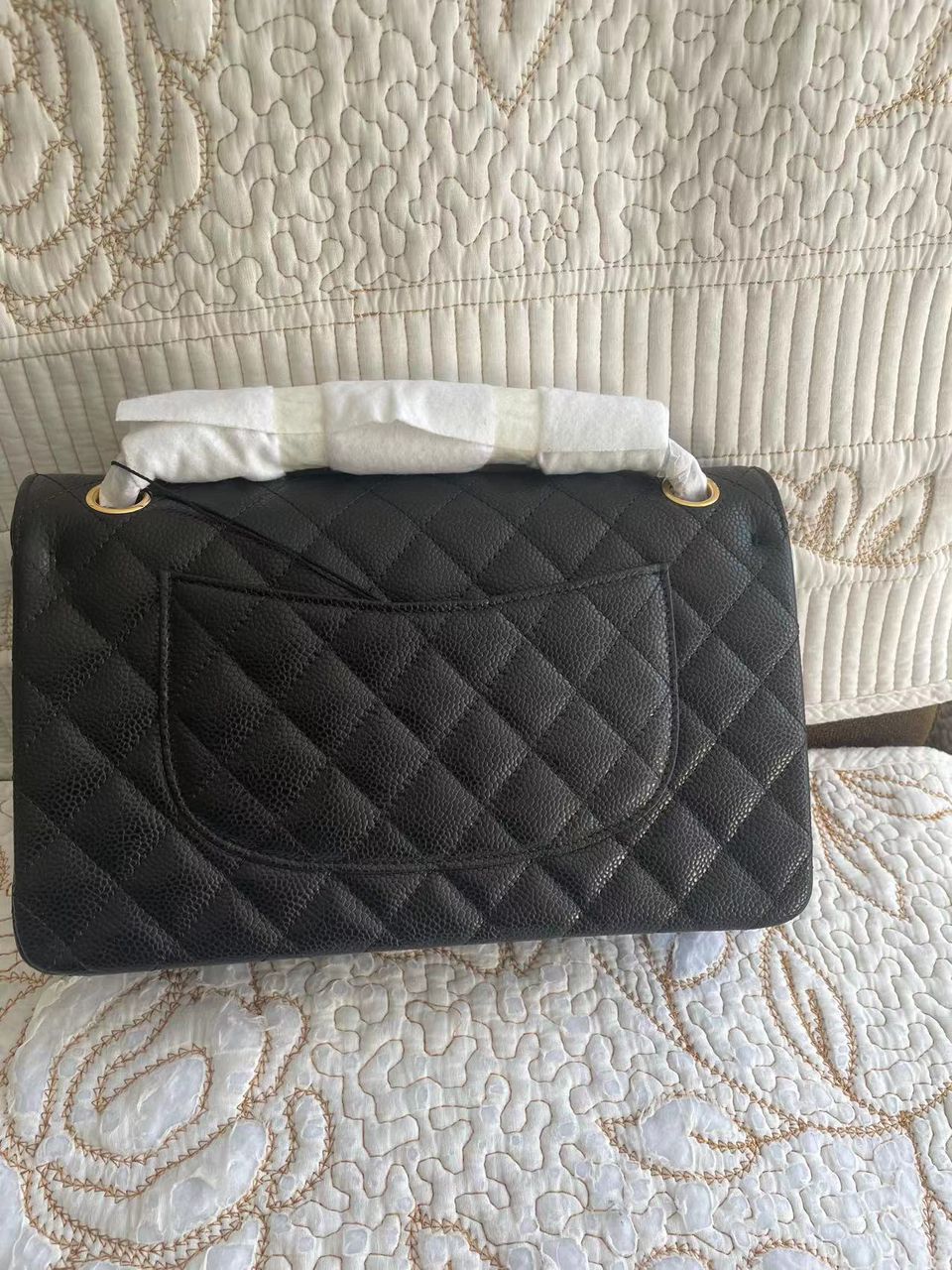 PETIT sac à rabat Cavier matelassé noir