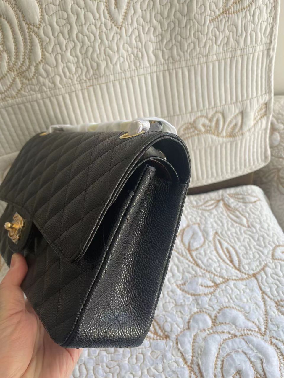 PETIT sac à rabat Cavier matelassé noir