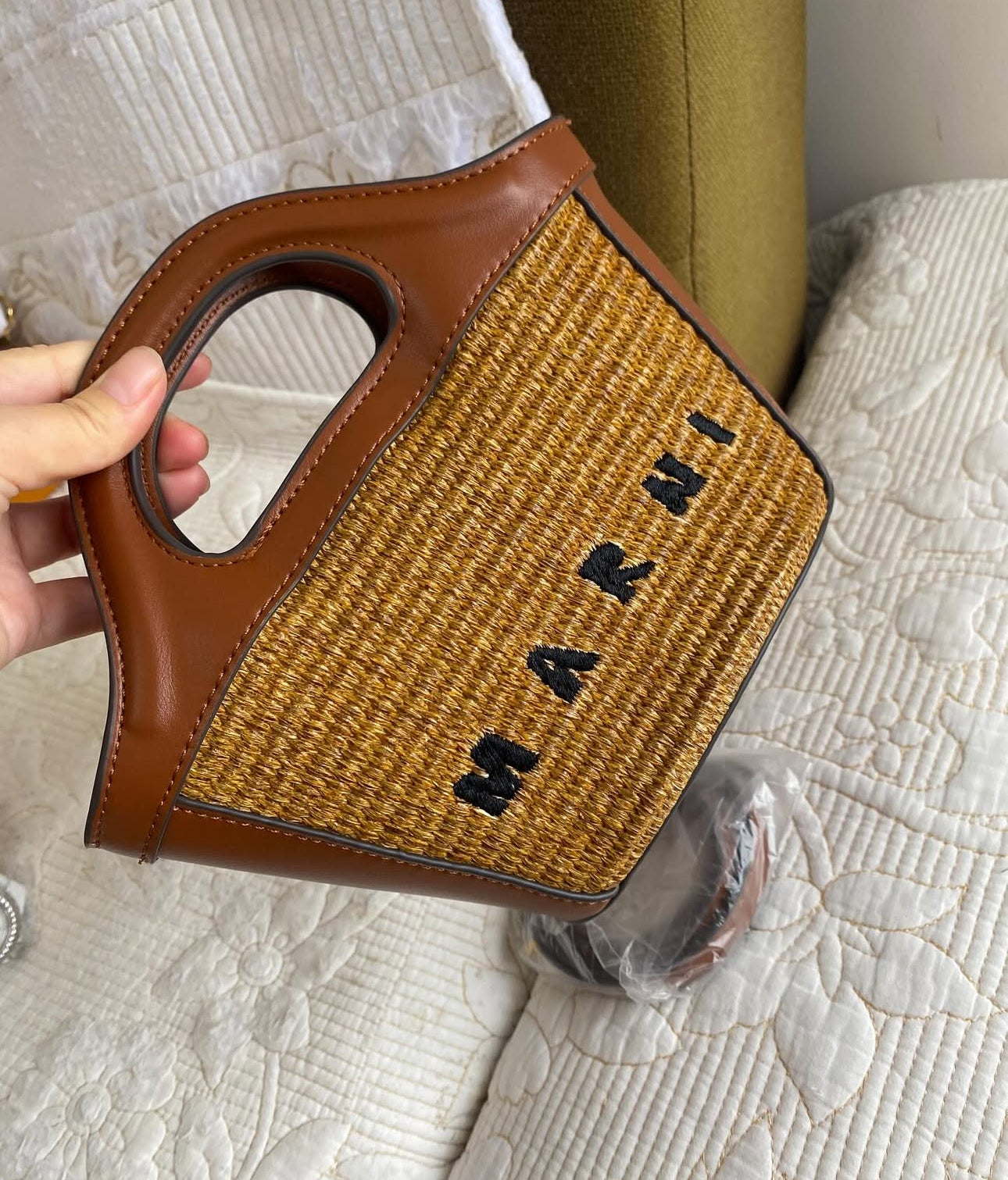 Marni Tropicalia Bag in Brown & Raffia