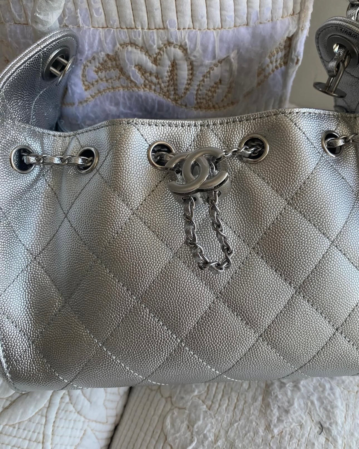 Mini Silver Coco SS25 Hobo Bag