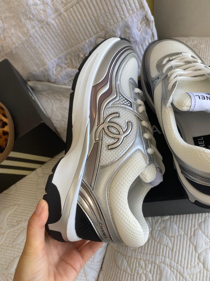 Silver Coco Logo Mesh Trainers