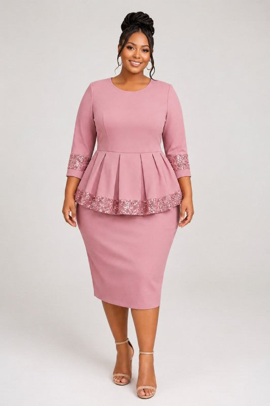 Glorious Sequin Dress 1X 2X 3X (3 Colors)