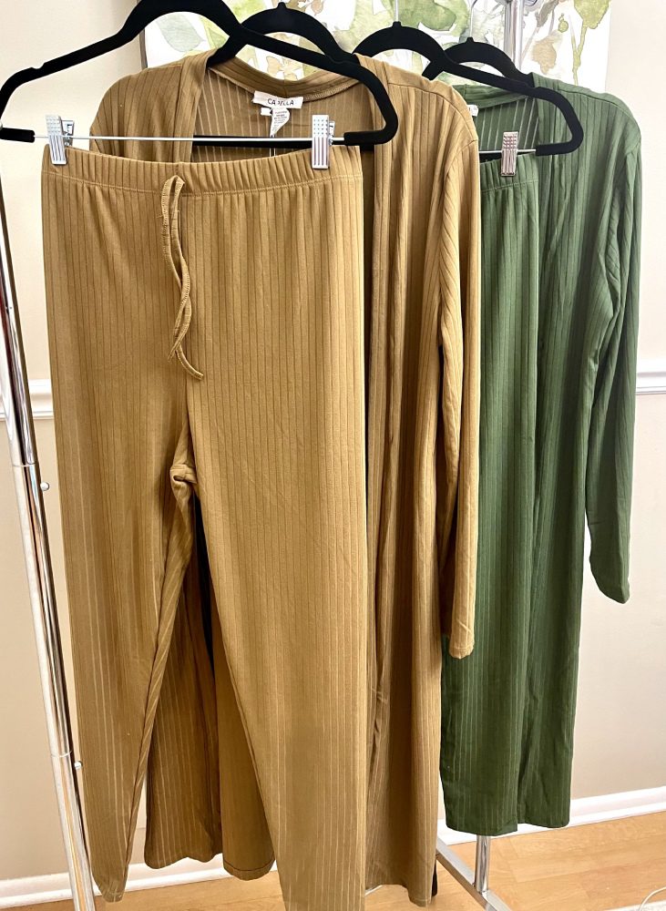 Plus Size | Rich Ribbed Long Cardigan & Leggings Set (6 Colors)