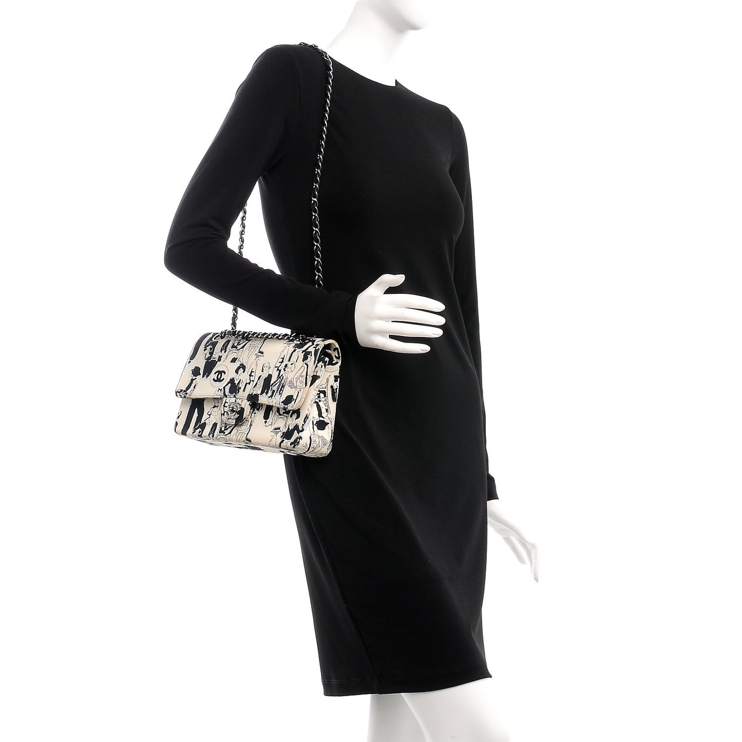 Coco Canvas Printed Medium Double Flap Bag