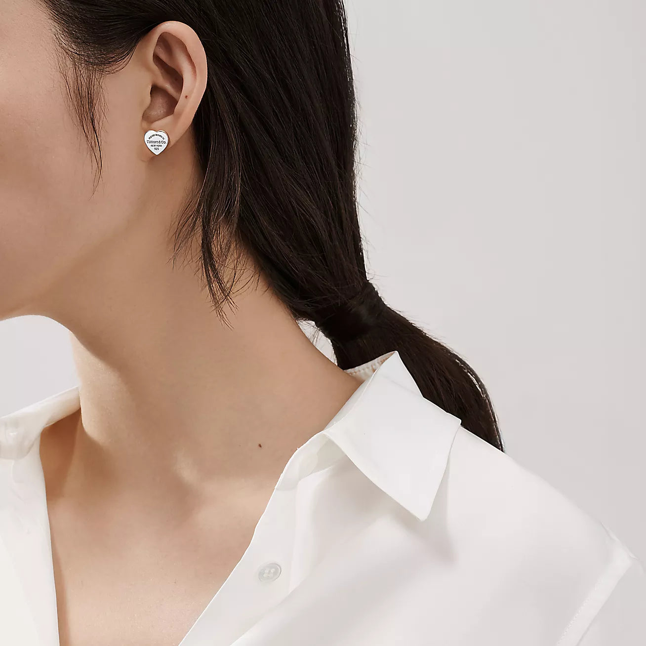 Heart Tag Stud Earrings