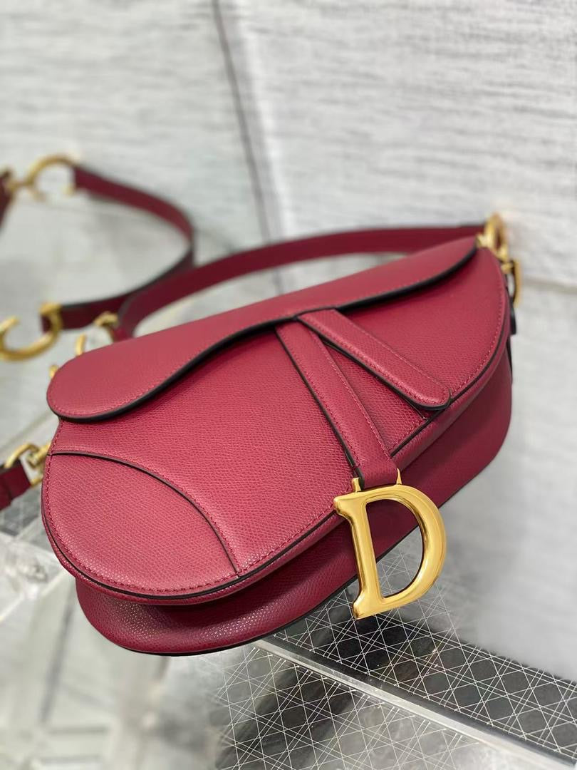 Red w/ Gold Hardware CD Saddle Bag (Long Strap)