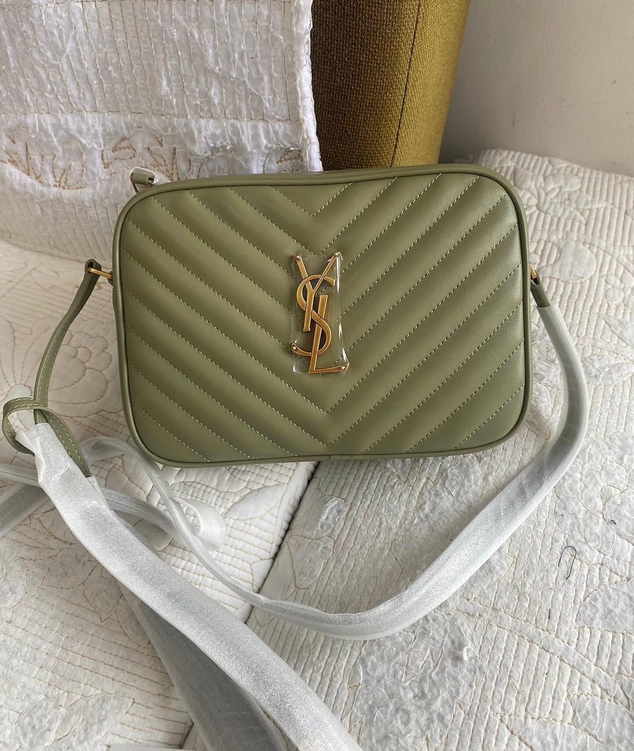 LOU CAMERA BAG IN QUILTED LEATHER | LIGHT SAGE