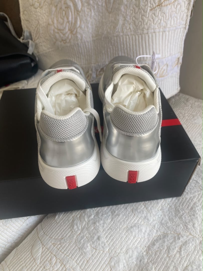 America's Cup Metallic Leather and Bike Fabric Sneakers