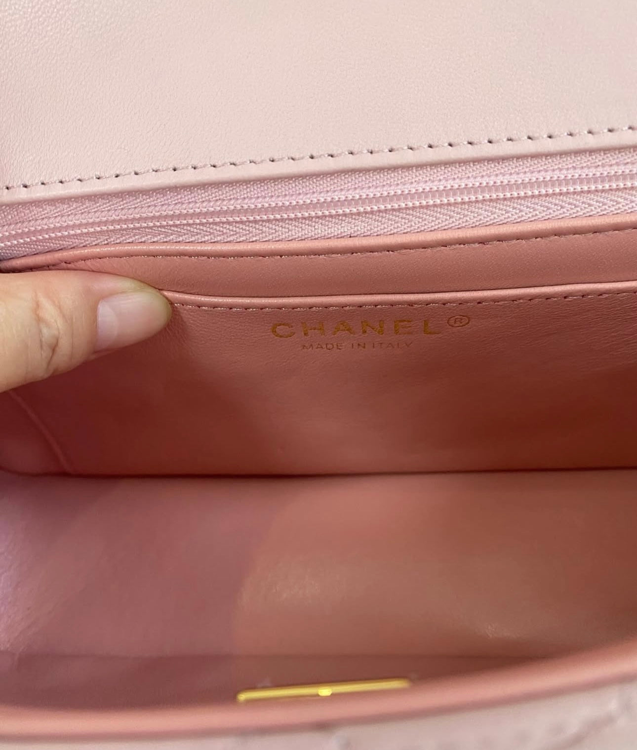 Coco MINI FLAP BAG WITH TOP HANDLE   Lambskin & Lacquered Metal