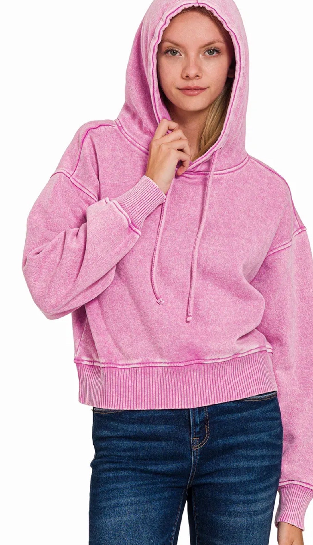 PINK WASH HOODIE SZ MEDIUM