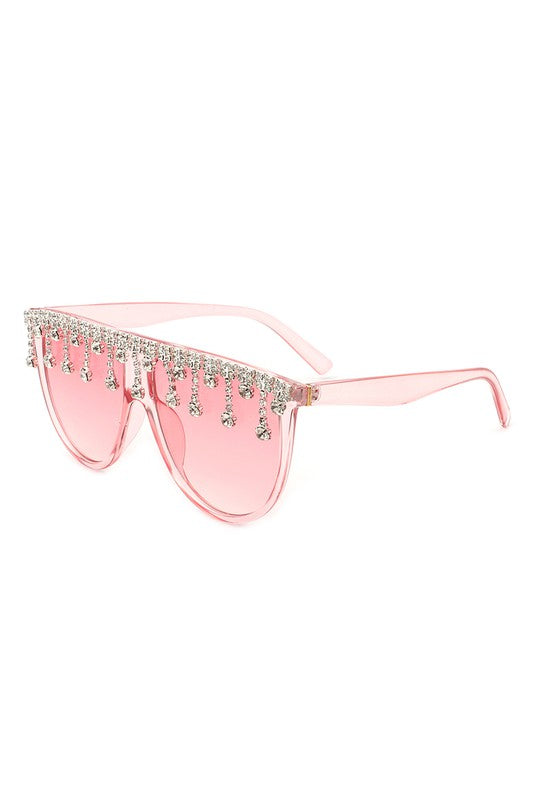 Round Oversize Rhinestone Fashion Sunglasses