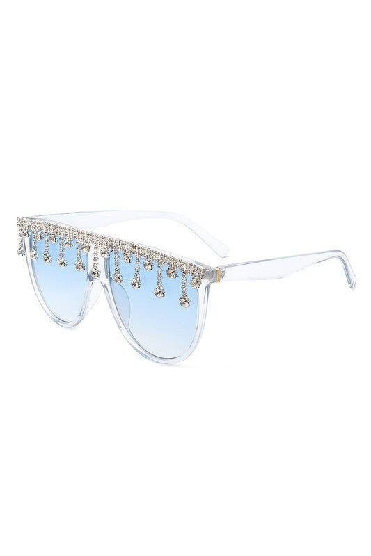 Round Oversize Rhinestone Fashion Sunglasses