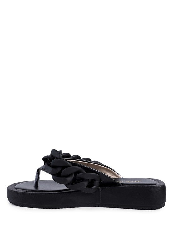 SANDALIAS DE DESTALONADA CON CADENA DE METAL