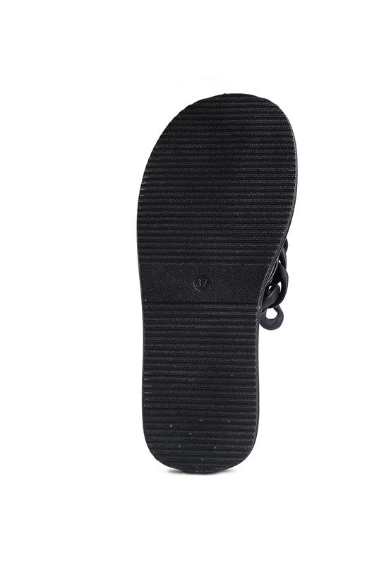 SANDALIAS DE DESTALONADA CON CADENA DE METAL
