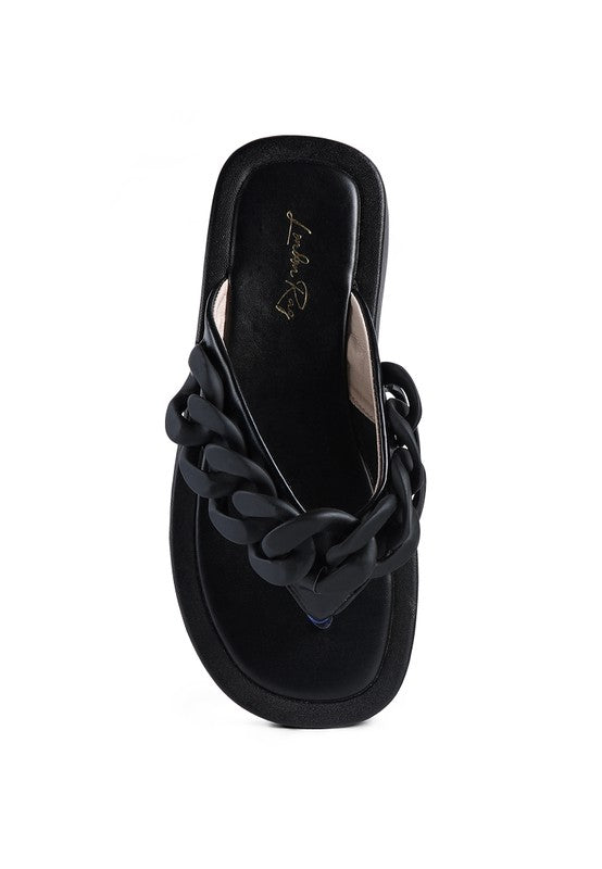 SANDALIAS DE DESTALONADA CON CADENA DE METAL