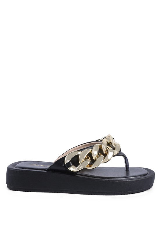 SANDALIAS DE DESTALONADA CON CADENA DE METAL